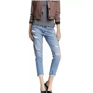 Adriano Goldschmied Womens Medium Wash The Nikki Crop Distressed Jean 31